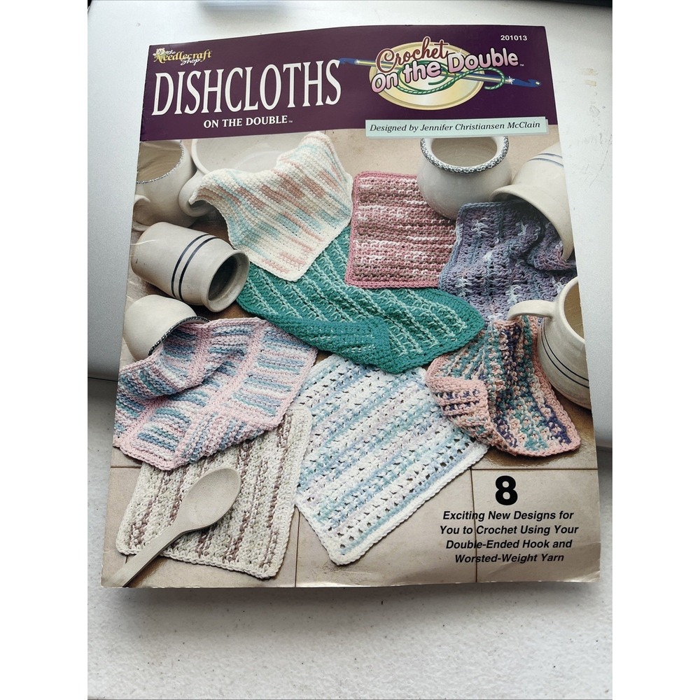 Dishcloths Crochet On The Double 8 Designs The Needlecraft Shop Vintage 2000